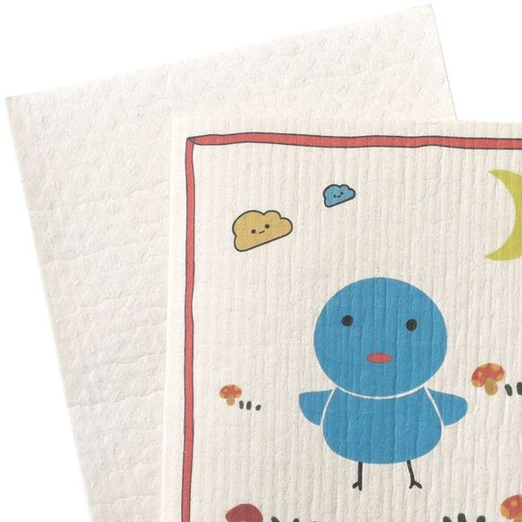 5 Pack Swedish No Odor Absorbent Washable Sponge Cloths 7" x 8" Flower-5 - Picture 2 of 6